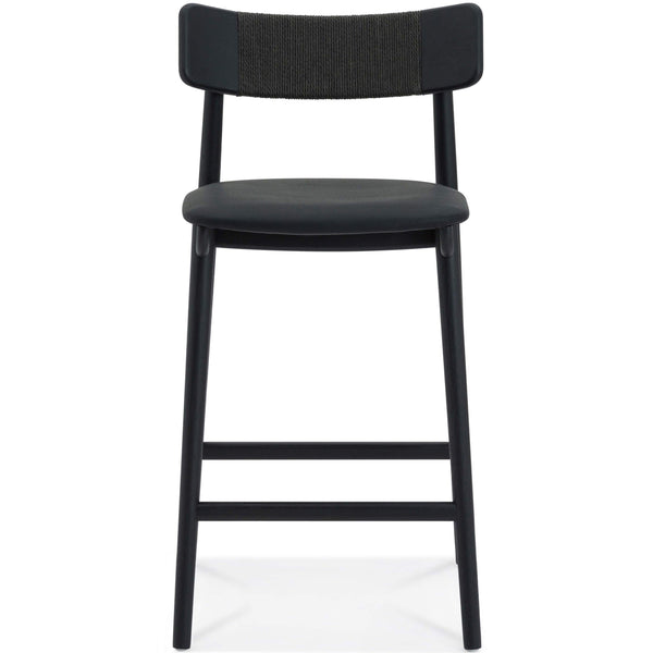 Home Fashion Converse Leather Bar & Counter Stool Charcoal