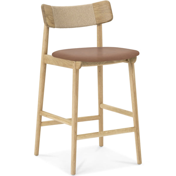 Home Fashion Converse Leather Bar & Counter Stool Natural