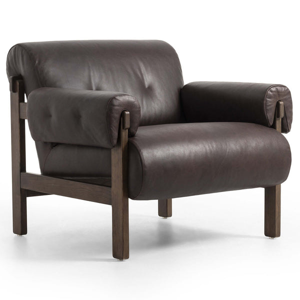 home fashion Cora Leather Chair Conroe Cigar by Four Hands