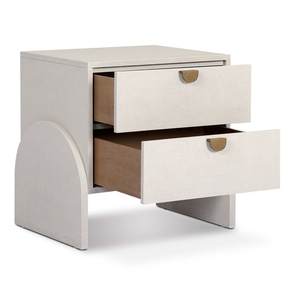 Home Fashion Cressida Nightstand Ivory Painted Linen By Four Hands