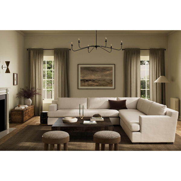 Home Fashion Crispin 3 Piece Sectional Nomad Marshmallow By Four Hands