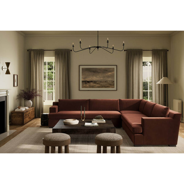 Home Fashion Crispin 3 Piece Sectional Surrey Auburn By Four Hands