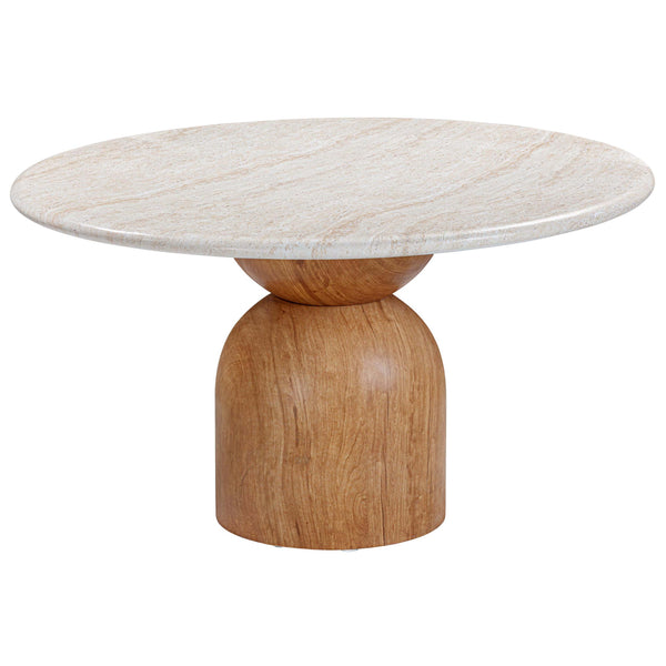 Home Fashion Cynthia Outdoor Round Dining Table Travertine