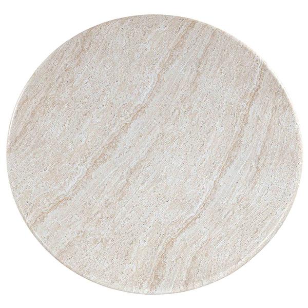 Home Fashion Cynthia Outdoor Round Dining Table Travertine