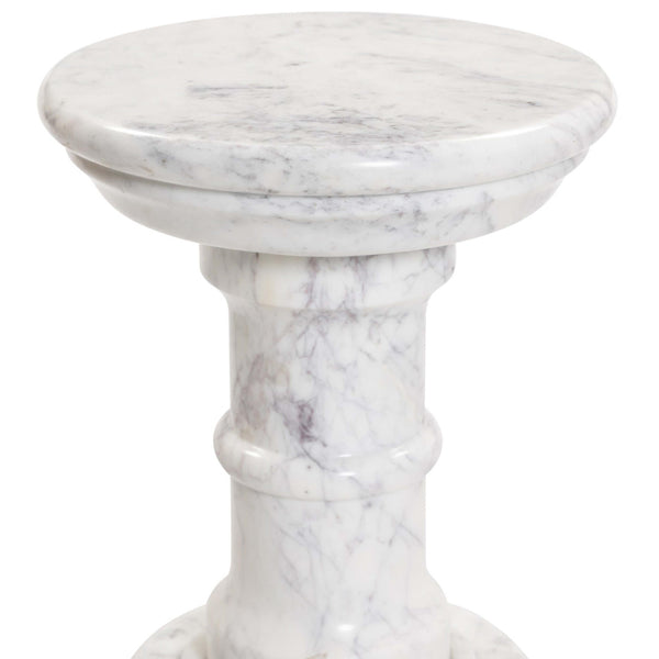 Home Fashion Cyprus End Table Veined White Marble By Four Hands