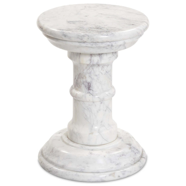 home fashion Cyprus End Table Veined White Marble by Four Hands