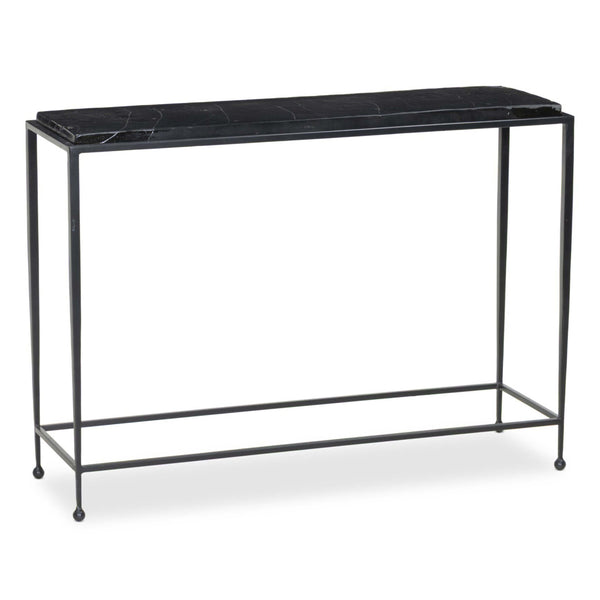 home fashion Dalston Cast Glass Console Table Smoked Black by Four Hands