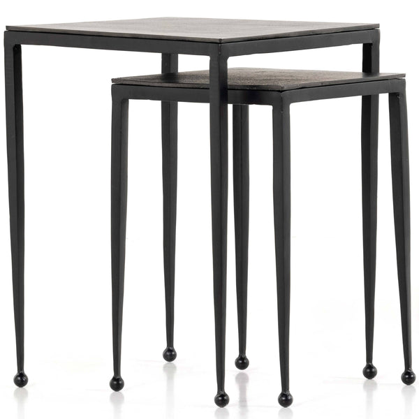 Home Fashion Dalston Nesting End Tables Raw Black By Four Hands