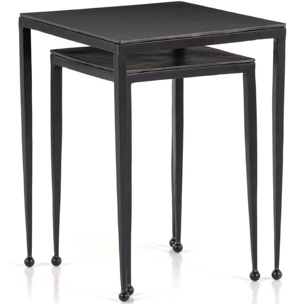 Home Fashion Dalston Nesting End Tables Raw Black By Four Hands
