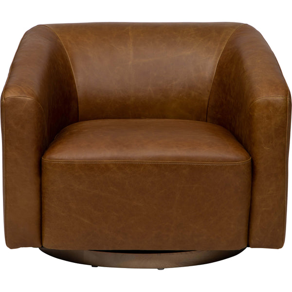 Home Fashion Dana Leather Swivel Chair Concord Mink By Becki Owens