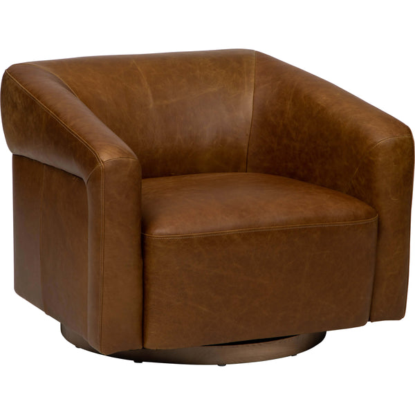 home fashion Dana Leather Swivel Chair Concord Mink by Becki Owens