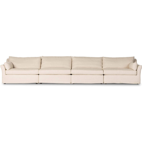 home fashion Delray 4 Piece Slipcover Sectional Evere Oatmeal by Four Hands