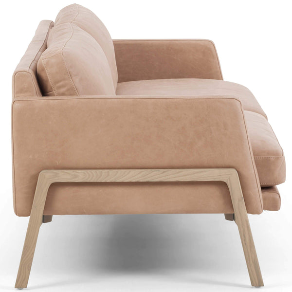 Home Fashion Diana 84" Leather Sofa Palermo Nude By Four Hands