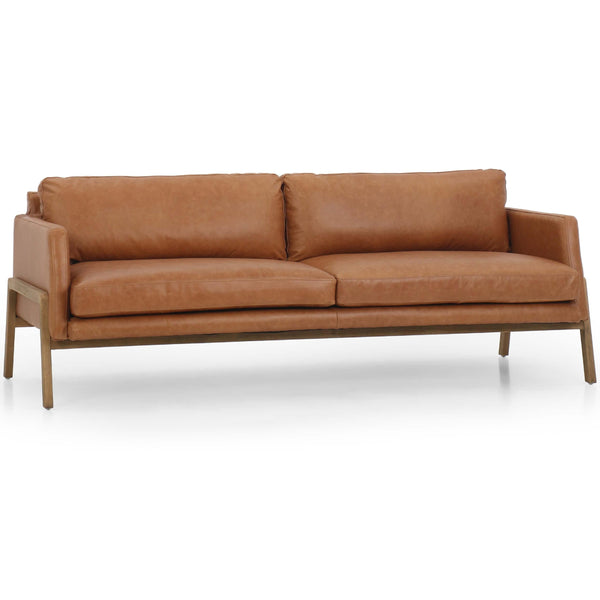 Home Fashion Diana 84" Leather Sofa Sonoma Butterscotch By Four Hands