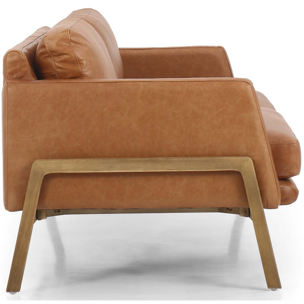 Home Fashion Diana 84" Leather Sofa Sonoma Butterscotch By Four Hands