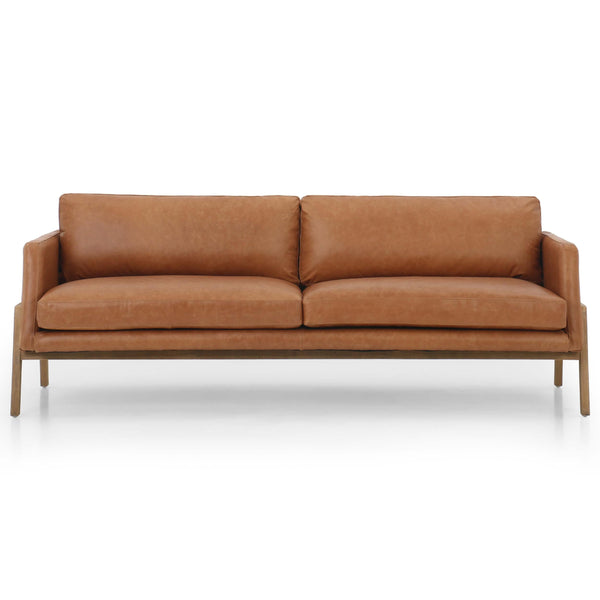 home fashion Diana 84" Leather Sofa Sonoma Butterscotch by Four Hands