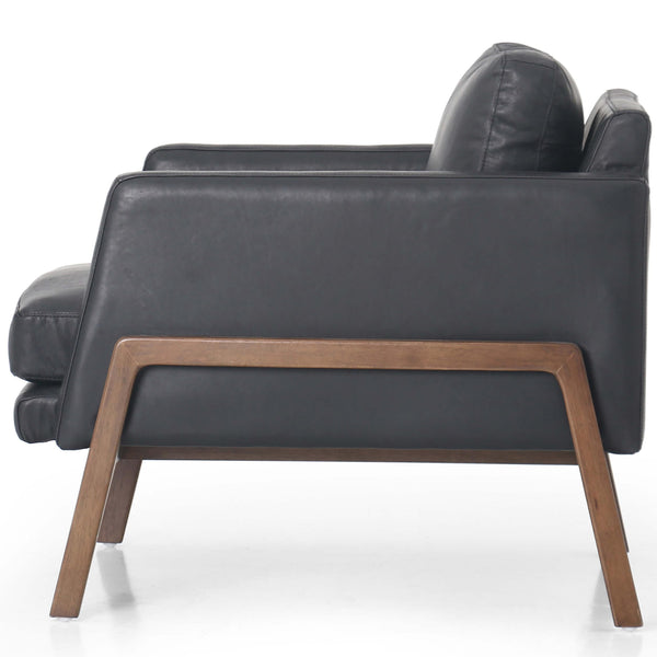 Home Fashion Diana Leather Chair Heirloom Black By Four Hands