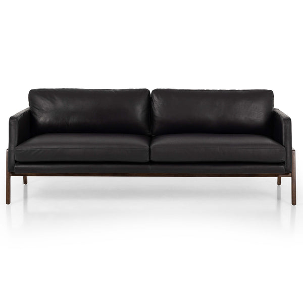 home fashion Diana Leather Sofa Heirloom Black by Four Hands