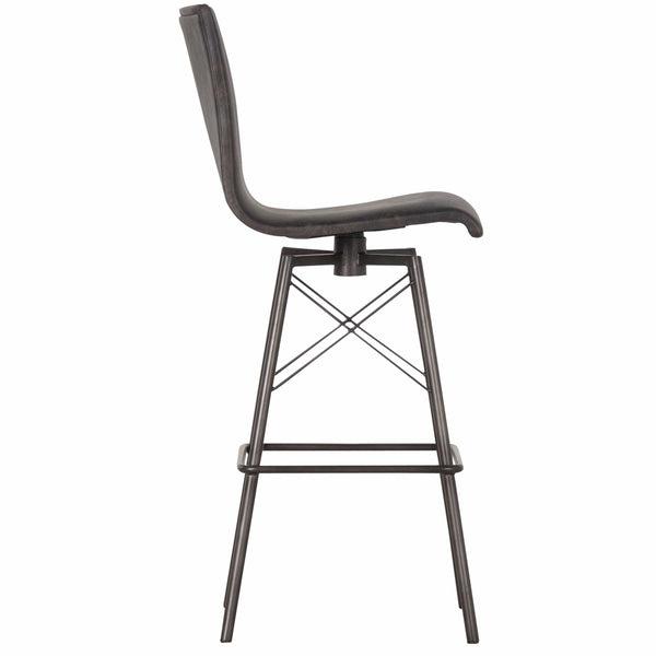 Home Fashion Diaw Swivel Bar & Counter Stool Rialto Ebony By Four Hands