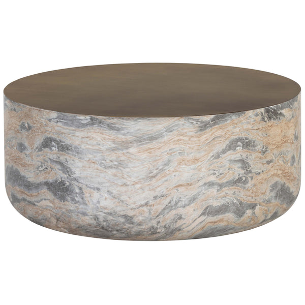 home fashion Diaz Coffee Table Marble Look/Antique Brass