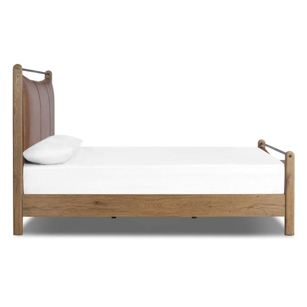 Home Fashion Dina Leather Bed Sonoma Chestnut By Four Hands