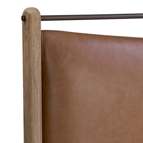 Home Fashion Dina Leather Bed Sonoma Chestnut By Four Hands