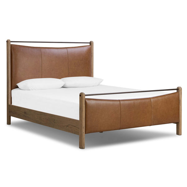 home fashion Dina Leather Bed Sonoma Chestnut by Four Hands