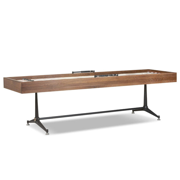 home fashion District Eight Small Shuffleboard Table Smoked Oak by Four Hands