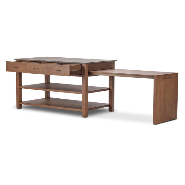 Home Fashion Divina Kitchen Island Warm Grey Marble By Four Hands