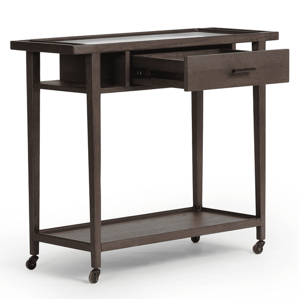 Home Fashion Dorrit Bar Cart Brown Oak By Four Hands