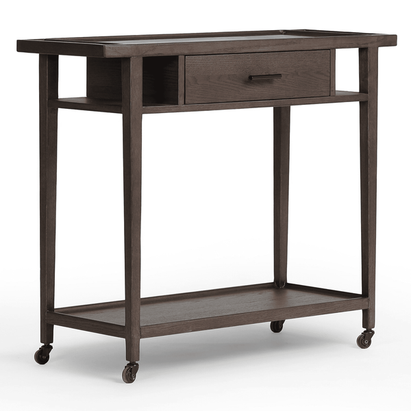 home fashion Dorrit Bar Cart Brown Oak by Four Hands