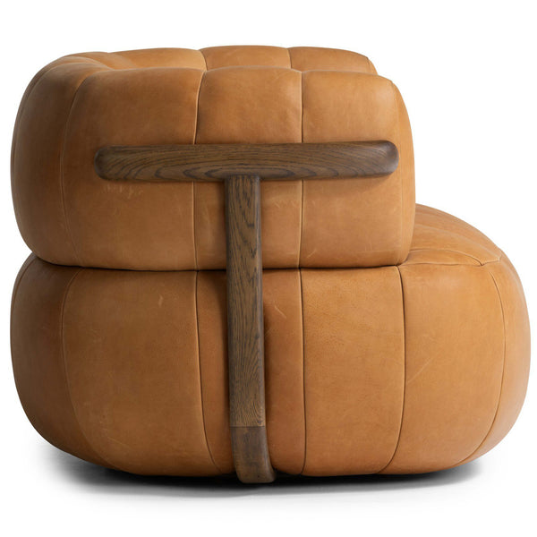 Home Fashion Doss Leather Swivel Chair Palermo Cognac By Four Hands