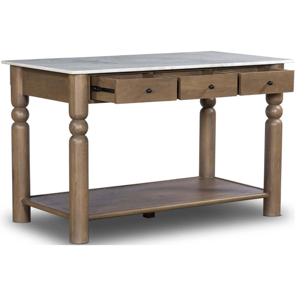 Home Fashion Dothan Kitchen Island White Marble By Four Hands