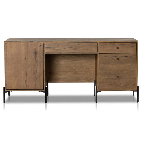 Home Fashion Eaton Executive Desk Amber Oak By Four Hands