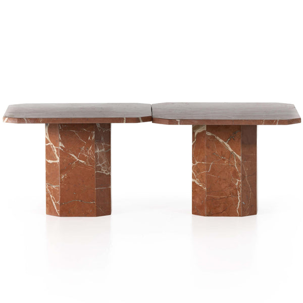 Home Fashion Edina Small Coffee Table Rusty Marble Set Of 2 By Four Hands