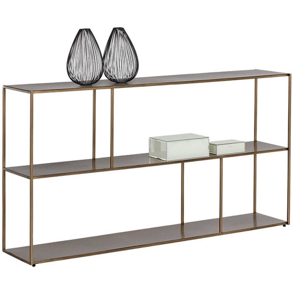 Home Fashion Eiffel Large Low Bookcase Antique Brass