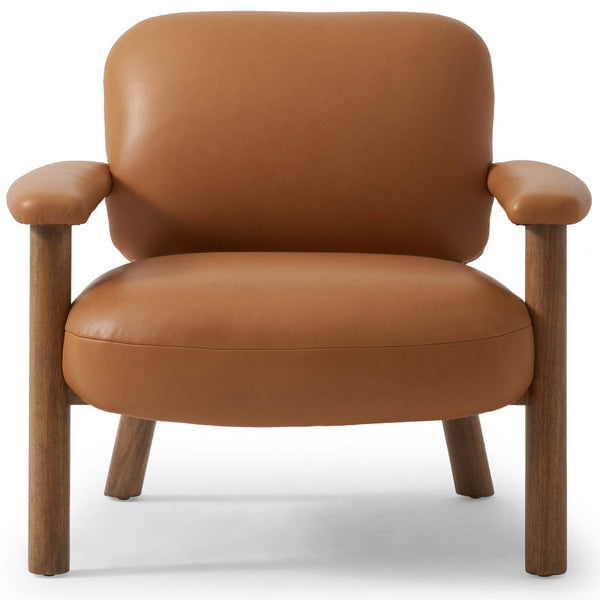 Home Fashion Eisley Leather Chair Trevino Camel By Four Hands