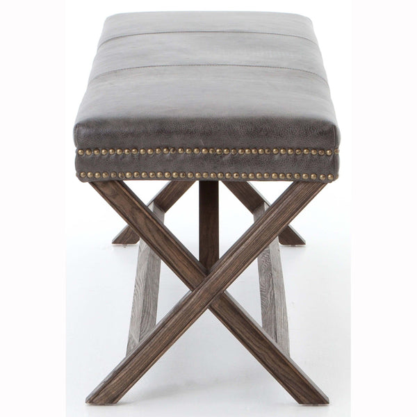 Home Fashion Elyse Leather Bench Durango Smoke By Four Hands
