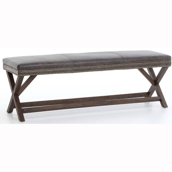 Home Fashion Elyse Leather Bench Durango Smoke By Four Hands