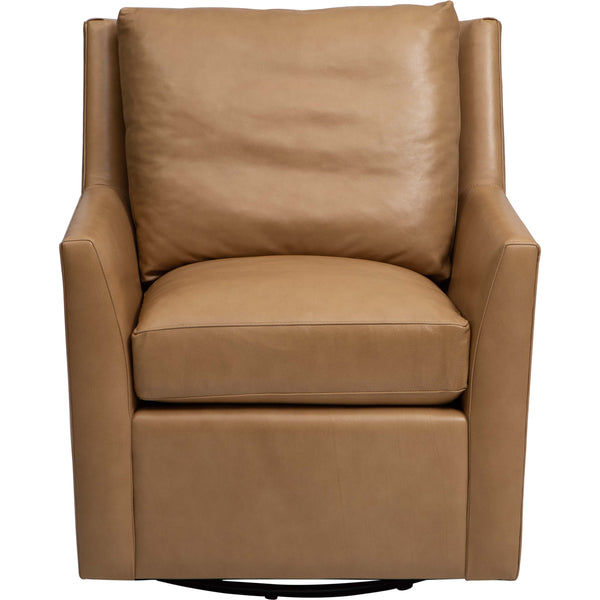 Home Fashion Embry Leather Swivel Chair Landry Fawn