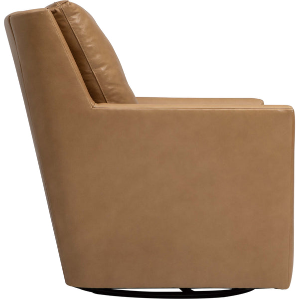 Home Fashion Embry Leather Swivel Chair Landry Fawn