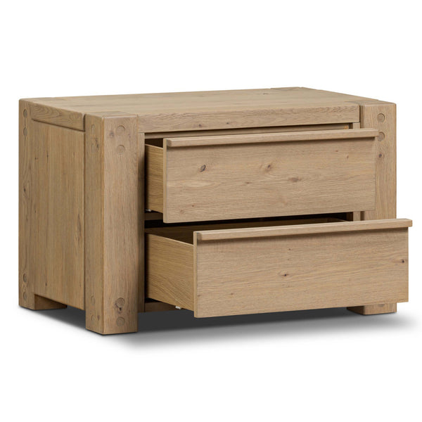 Home Fashion Emmer Nightstand Aged Smoked Oak By Four Hands