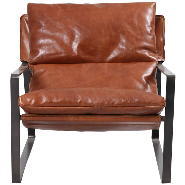 Home Fashion Emmett Leather Sling Chair Dakota Tobacco By Four Hands