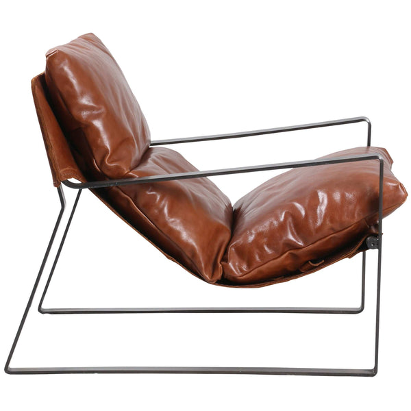 Home Fashion Emmett Leather Sling Chair Dakota Tobacco By Four Hands