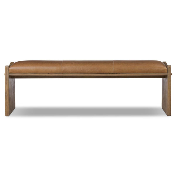 Home Fashion Eros Leather Bench Conroe Drift By Four Hands