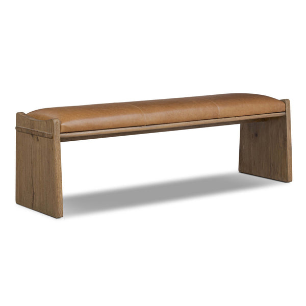 home fashion Eros Leather Bench Conroe Drift by Four Hands