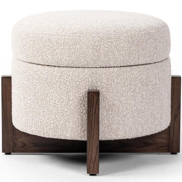 home fashion Esben 25" Storage Ottoman Sattley Fog by Four Hands