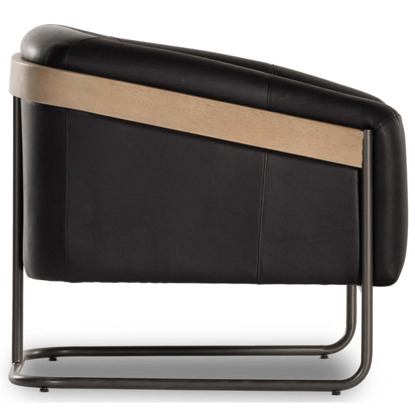 Home Fashion Etta Leather Chair Heirloom Black By Four Hands