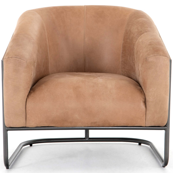 Home Fashion Etta Leather Chair Winchester Beige By Four Hands