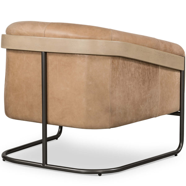 Home Fashion Etta Leather Chair Winchester Beige By Four Hands